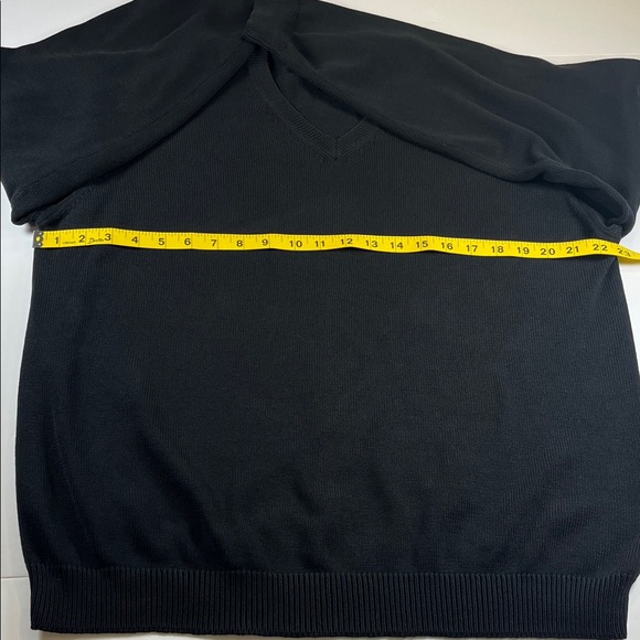 Eddie Bauer Classic Black V-Neck Sweater Sz Lg Tall - Picture 6 of 9